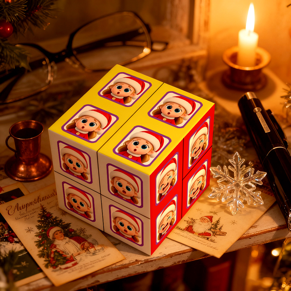 Personalisierter Fotowürfel „rubik's Cube" Mit Cartoon-motiv, Faltbar, Ideal Als Geschenkidee Für Paare Zu Weihnachten - MyFaceSocksDE