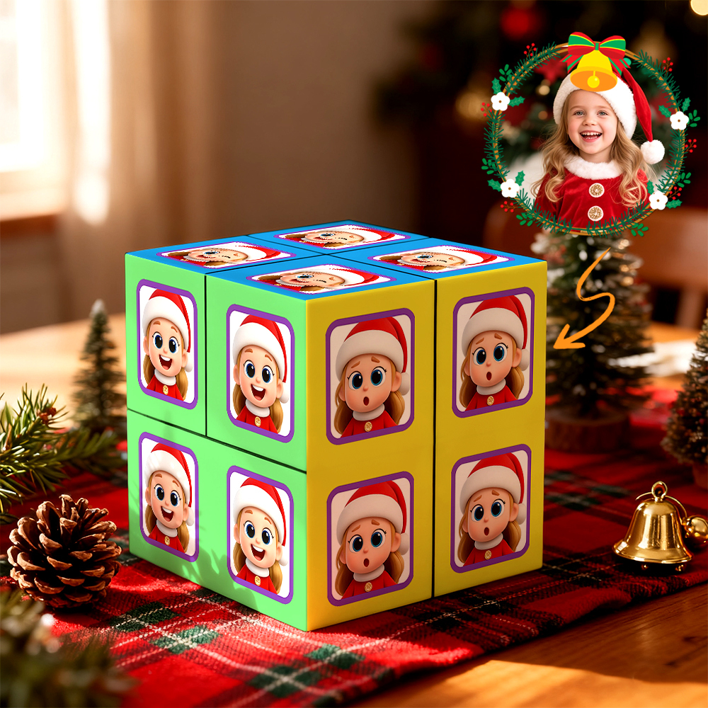 Personalisierter Fotowürfel „rubik's Cube" Mit Cartoon-motiv, Faltbar, Ideal Als Geschenkidee Für Paare Zu Weihnachten - MyFaceSocksDE