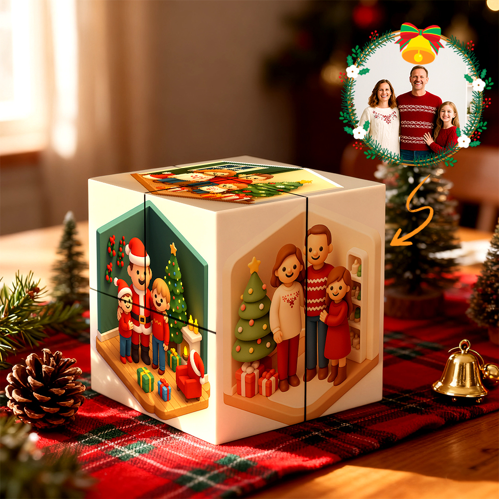 Personalisierter Fotowürfel „rubik's Cube" Mit Cartoon-motiv, Faltbar, Ideal Als Geschenkidee Für Paare Zu Weihnachten - MyFaceSocksDE