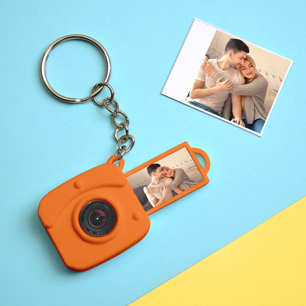 Personalisierter Mini-kamera-schlüsselanhänger Mit Foto, Personalisiertes 3d-gedrucktes Acryl- Und Pla-accessoire, Geschenk Für Liebhaber Der Modefotografie - MyFaceSocksDE