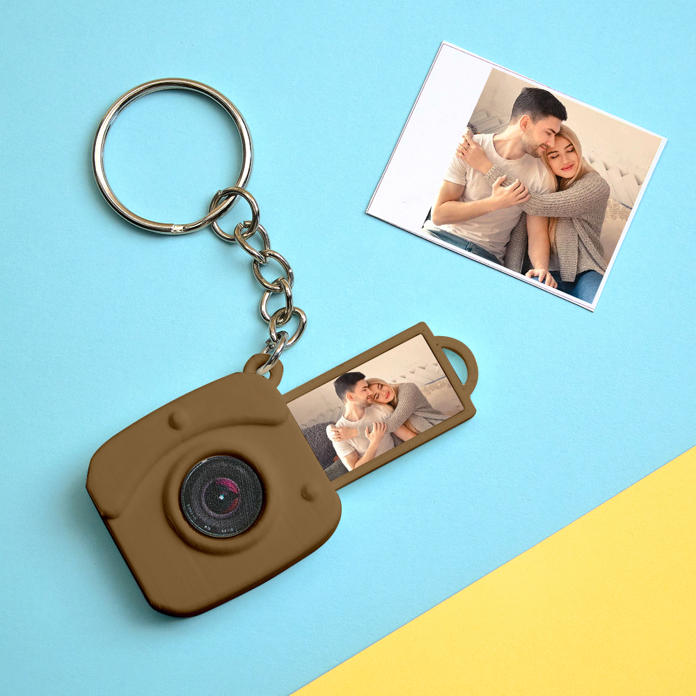 Personalisierter Mini-kamera-schlüsselanhänger Mit Foto, Personalisiertes 3d-gedrucktes Acryl- Und Pla-accessoire, Geschenk Für Liebhaber Der Modefotografie - MyFaceSocksDE