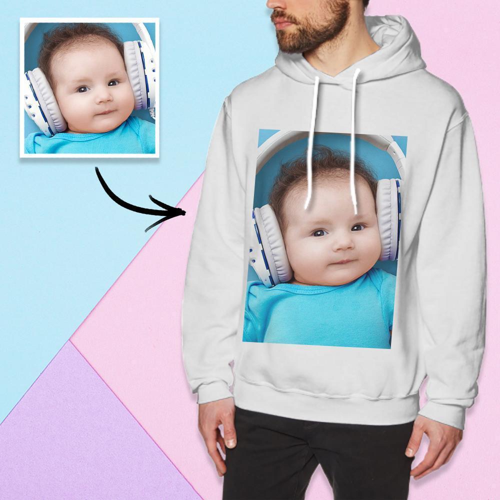 Der Hoodie-sweatshirt-sweatshirt Der Kundenspezifischen Langen Hülsen-foto-pulloverhoodie-männer Baby-foto - GesichtSocken