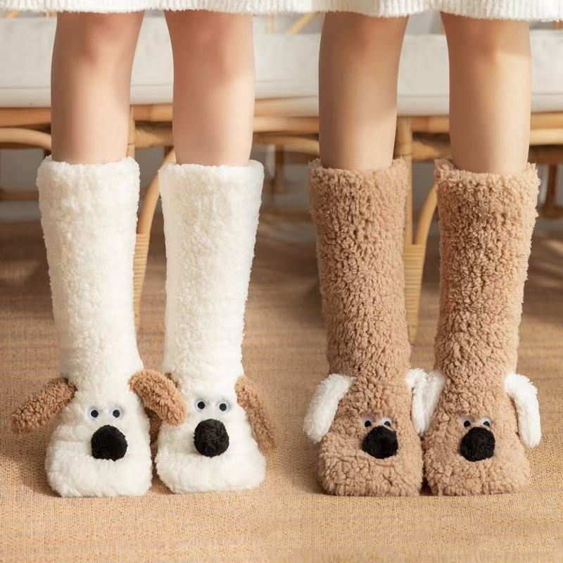 Winter-hausschuhsocken Für Damen Und Herren – Dicke, Warme Bodensocken, Gemütliche Schlafsocken, Rutschfeste Teppichsocken, Schneesocken Für Die Lounge Zu Hause - MyFaceSocksDE