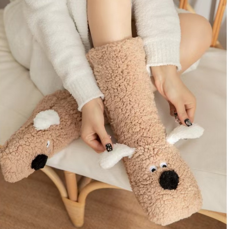 Winter-hausschuhsocken Für Damen Und Herren – Dicke, Warme Bodensocken, Gemütliche Schlafsocken, Rutschfeste Teppichsocken, Schneesocken Für Die Lounge Zu Hause - MyFaceSocksDE