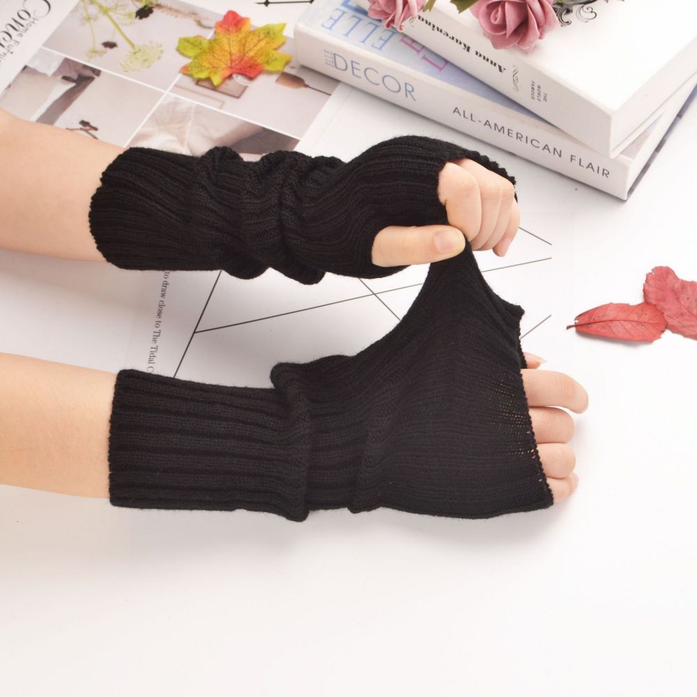 Strickhandschuhe Warme, Mittellange, Einfarbige Armabdeckung -