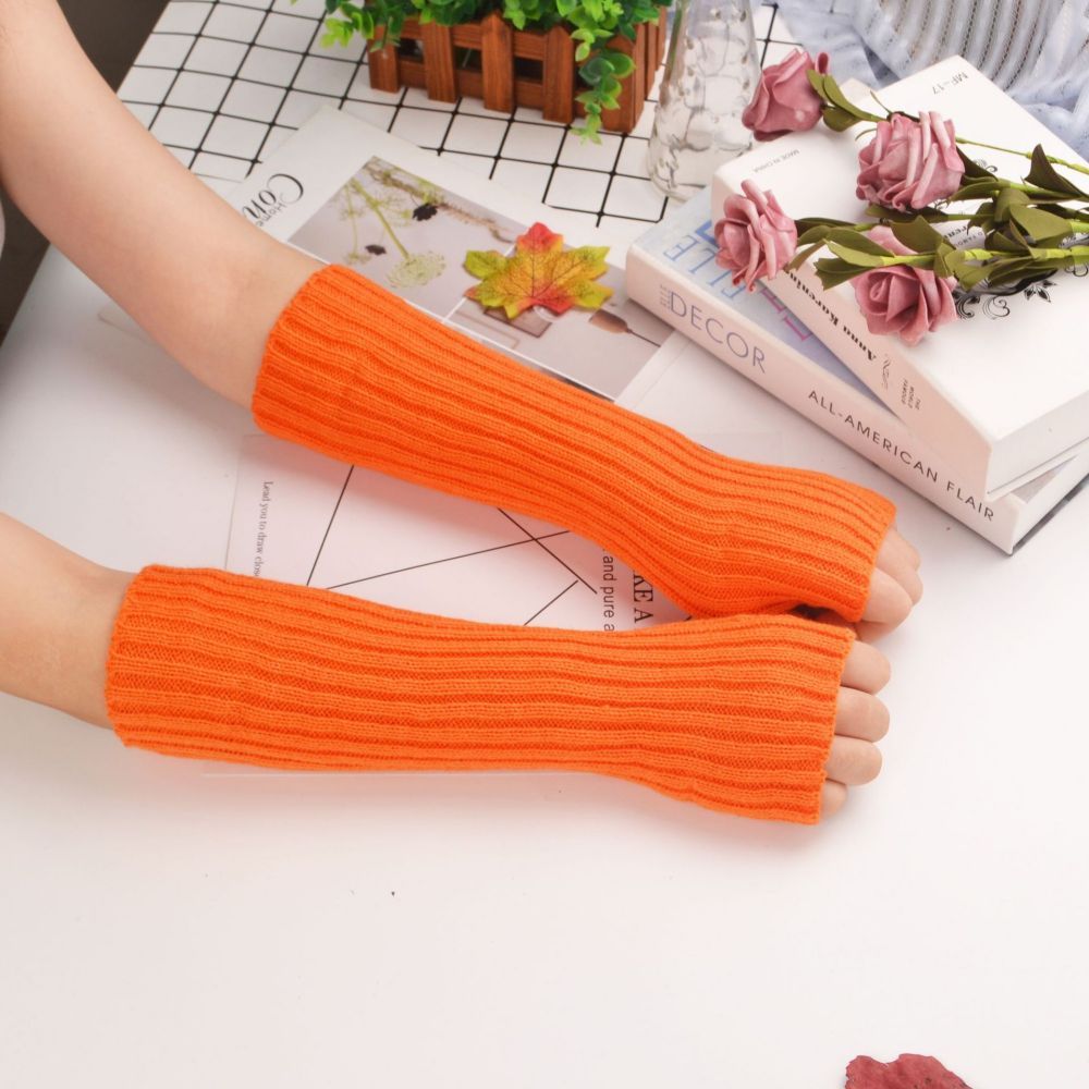 Strickhandschuhe Warme, Mittellange, Einfarbige Armabdeckung - 