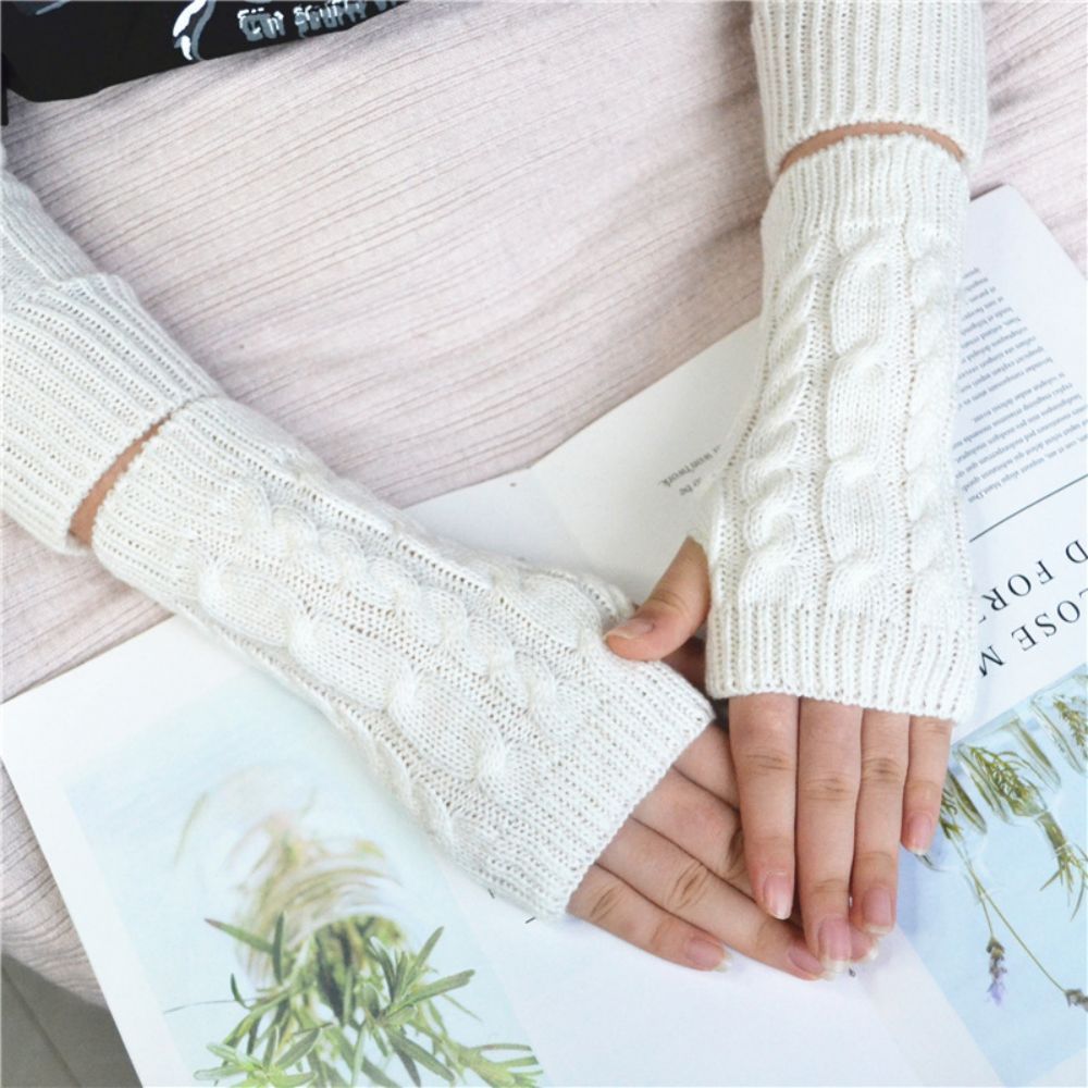 Gestrickte Halbfinger-handschuhe Thermokurzhandschuhe -