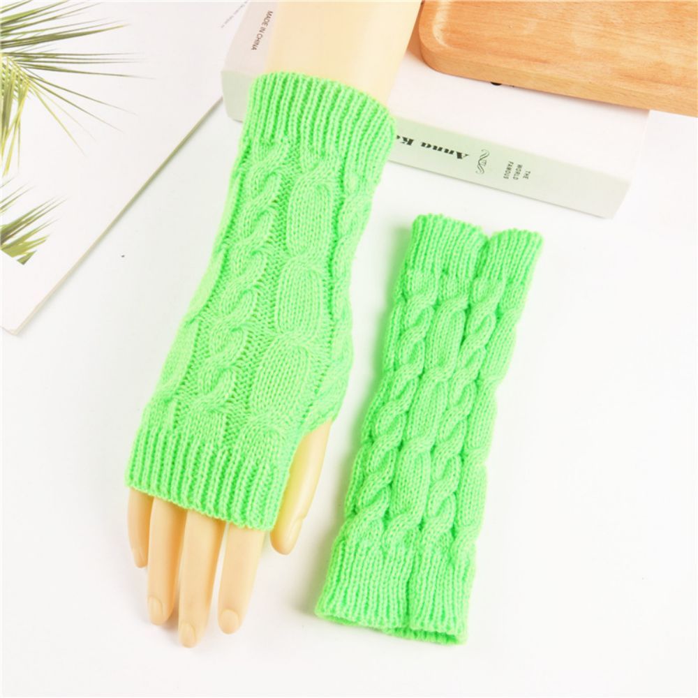Gestrickte Halbfinger-handschuhe Thermokurzhandschuhe -