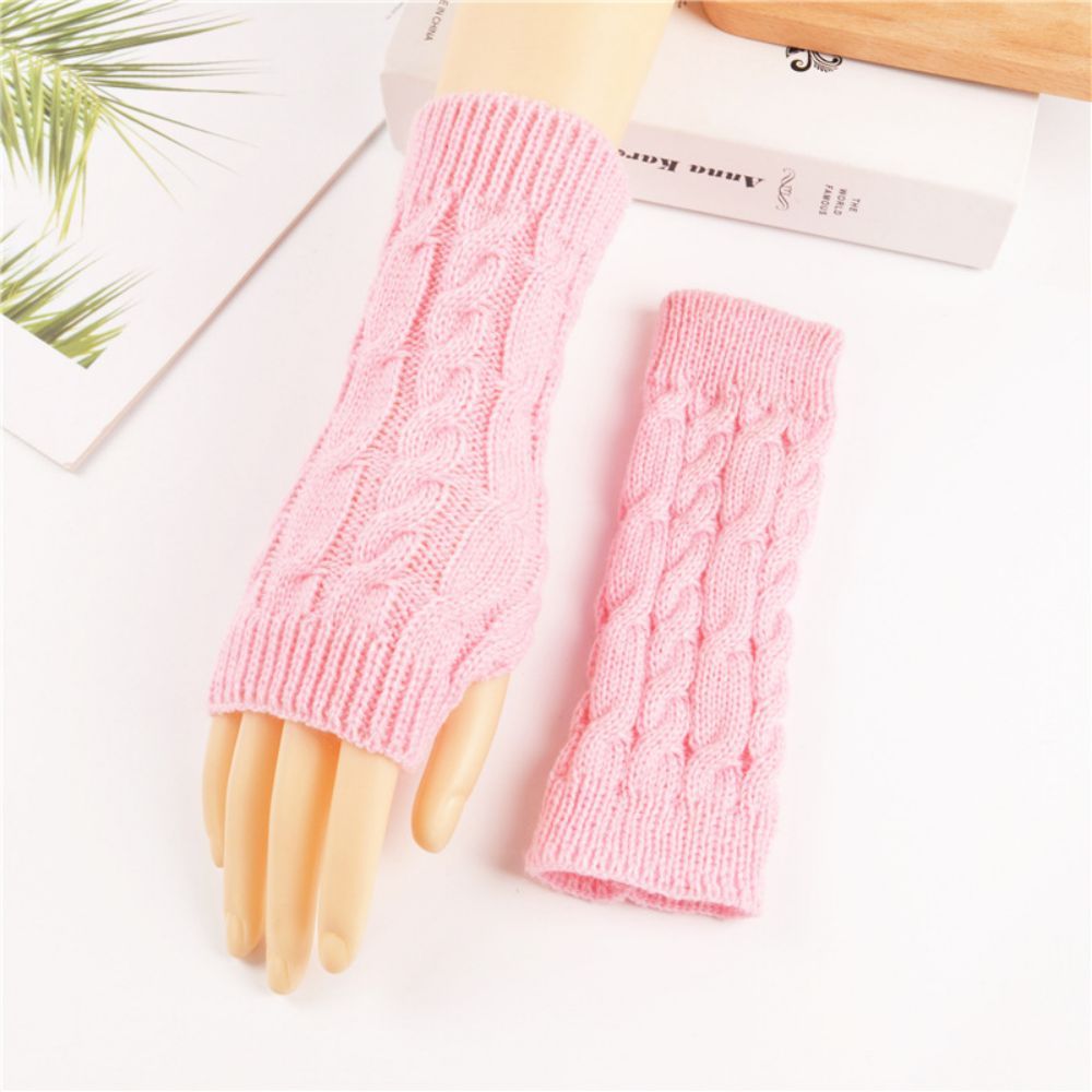 Gestrickte Halbfinger-handschuhe Thermokurzhandschuhe -
