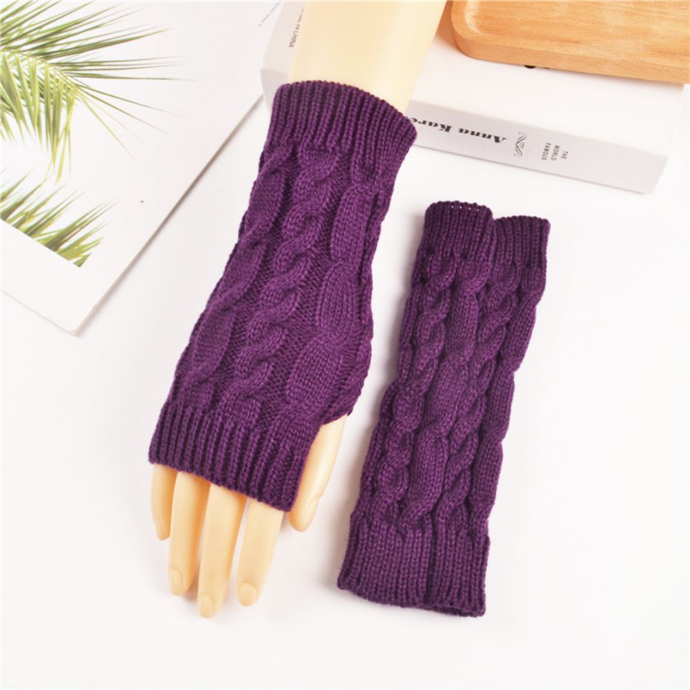 Gestrickte Halbfinger-handschuhe Thermokurzhandschuhe -