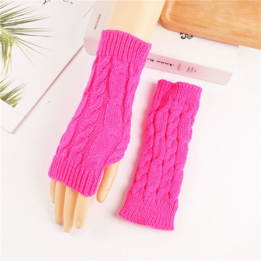 Gestrickte Halbfinger-handschuhe Thermokurzhandschuhe -