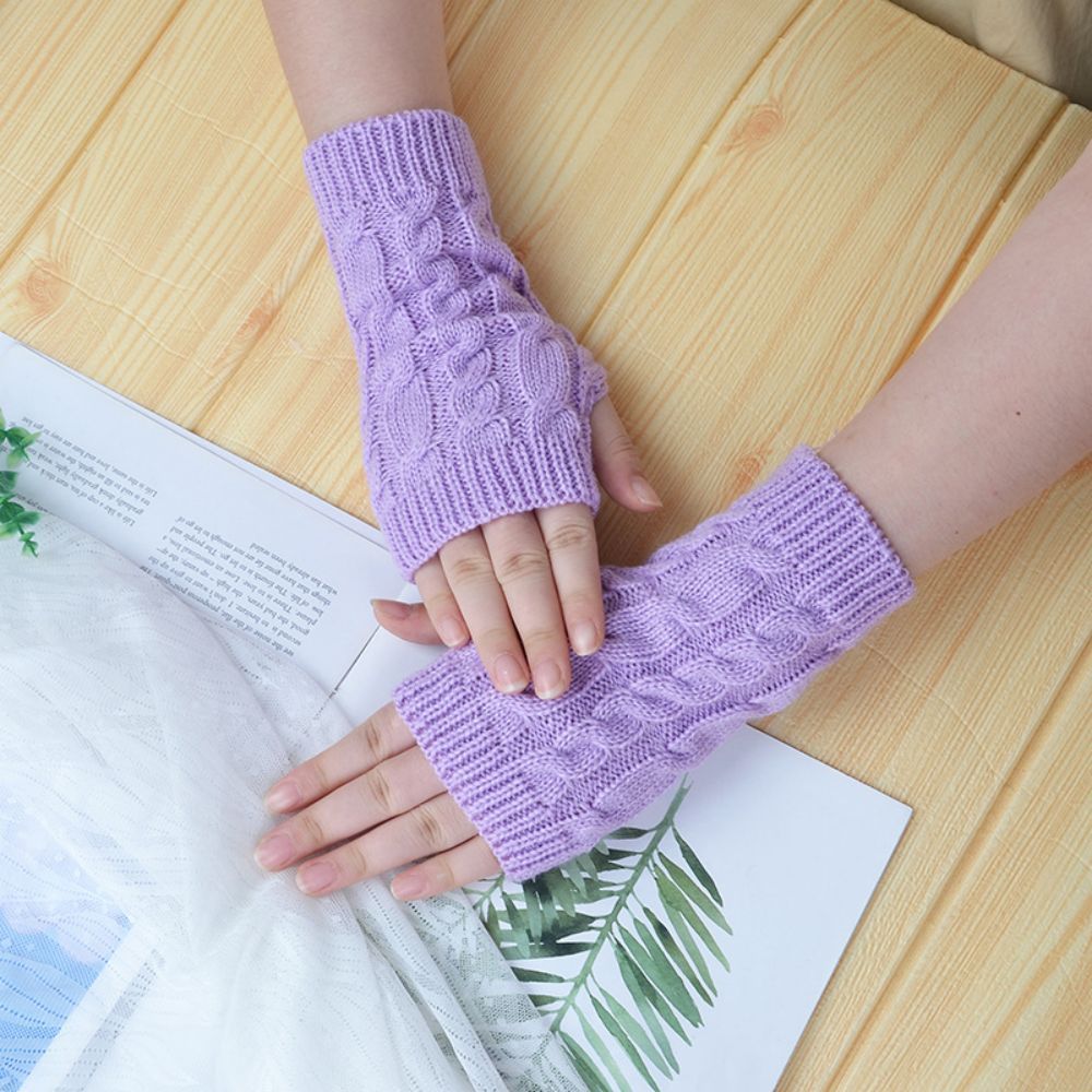 Gestrickte Halbfinger-handschuhe Thermokurzhandschuhe -