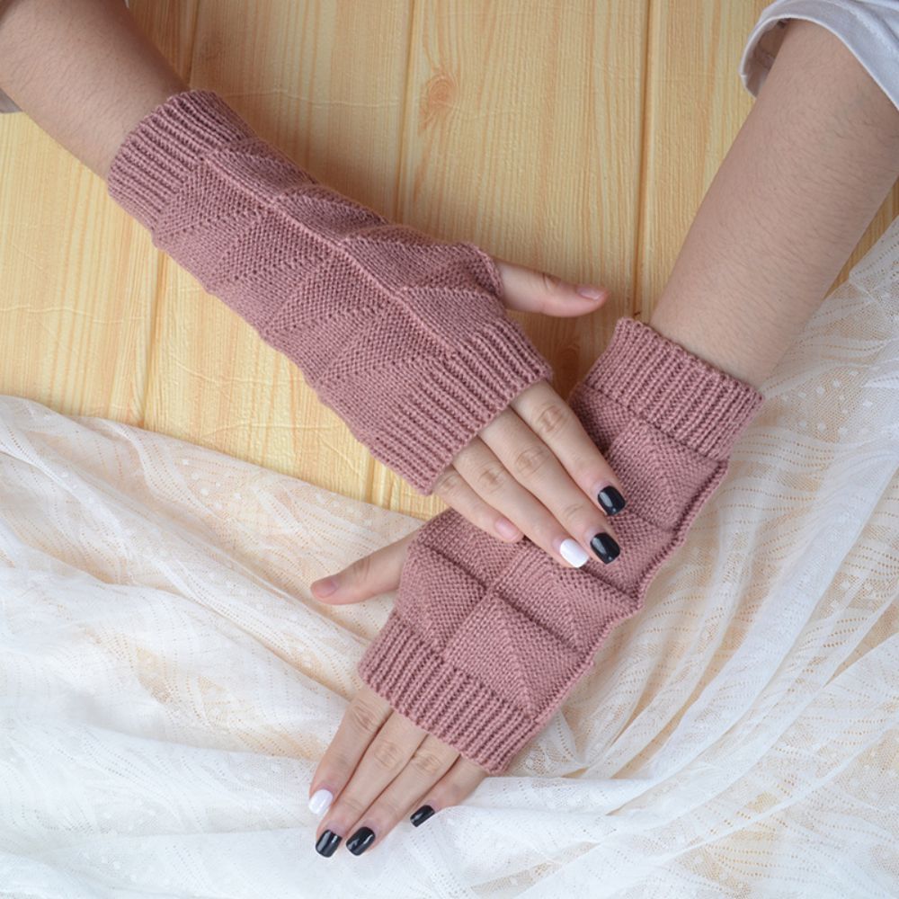 Gestrickte Halbfinger-handschuhe, Kurze, Dreieckige Blockwolle, Fingerlose Handschuhe, Um Warm Zu Bleiben -