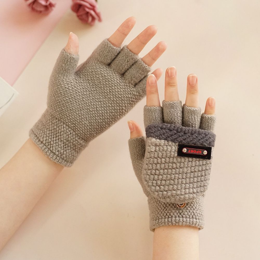 Winterreitsport Warme Colorblock-flip-handschuhe -
