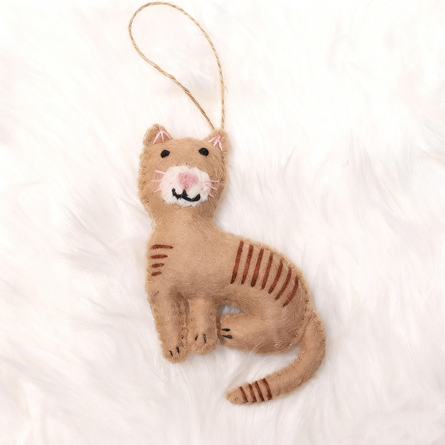 Gestickte Katzen-weihnachtsdekoration Aus Filz, Geschenk Für Katzenliebhaber, Nadelfilz-ornamente, Biologisch Abbaubare Ornamente, Katzen-ornamente - MyFaceSocksDE