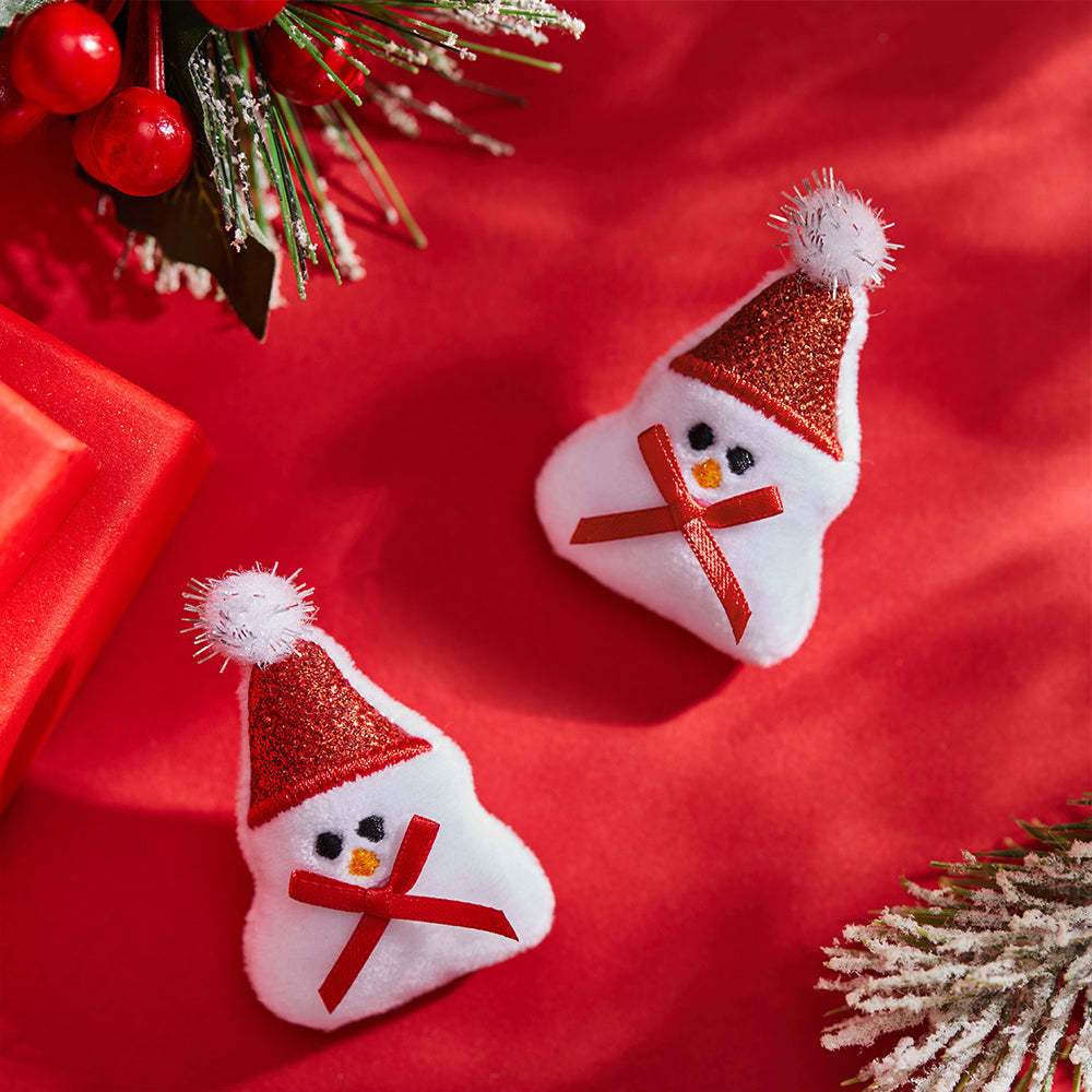 Weihnachten Socken Broschen Pins Schal Charme Schmuck Neujahr Geschenke Schleife Schneemann 2 Teile / Satz - GesichtSocken