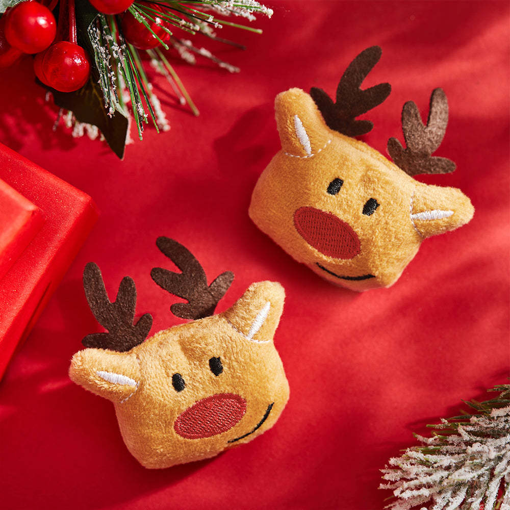 Weihnachtssocken Broschen Pins Schal Charm Schmuck Neujahrsgeschenke Rotnasen-rentier 2 Teile / Satz - GesichtSocken