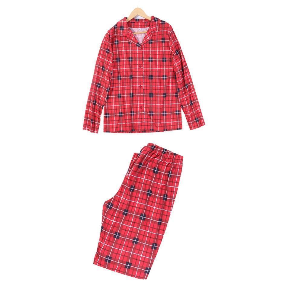 Passende Familien-pyjama-sets Weihnachtsfest-party-nachtwäsche – Roter Schwarzer Streifen - GesichtSocken