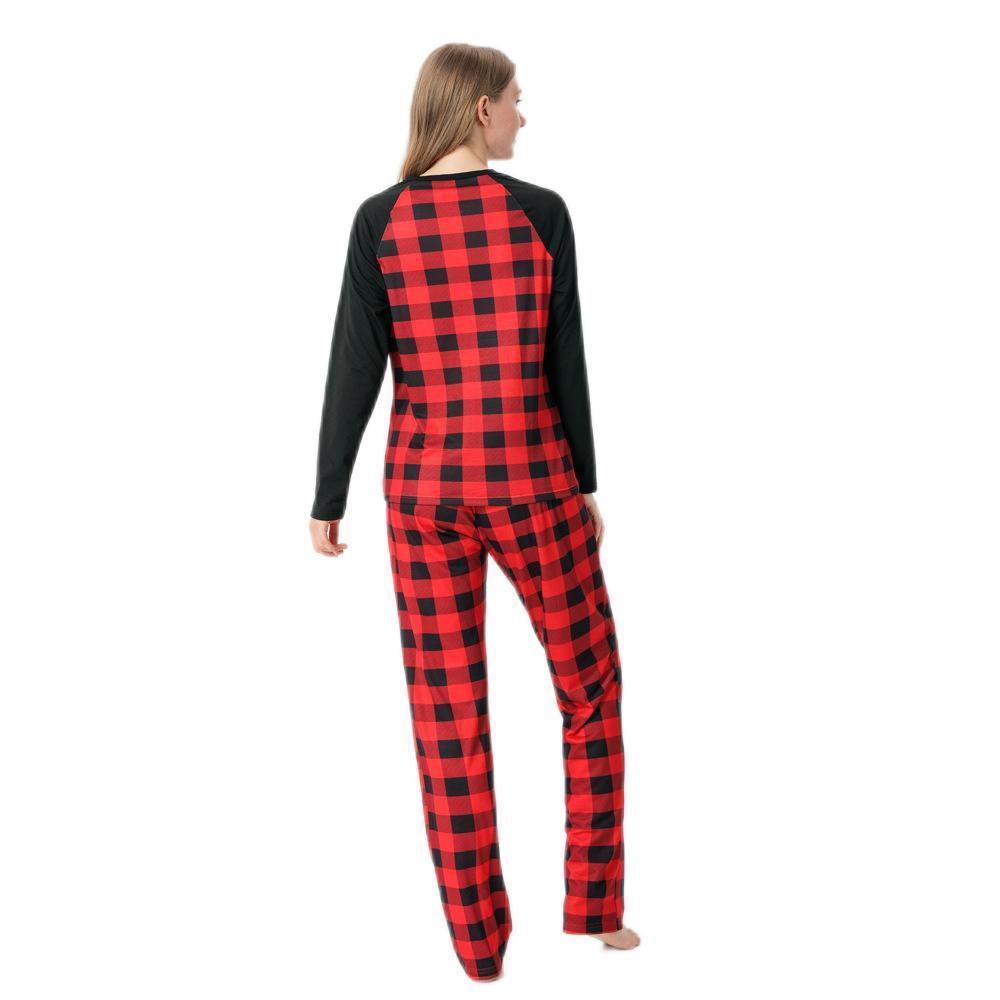 Passende Familien-pyjama-sets Weihnachtsfest-party-nachtwäsche – Roter Schwarzer Elch - GesichtSocken