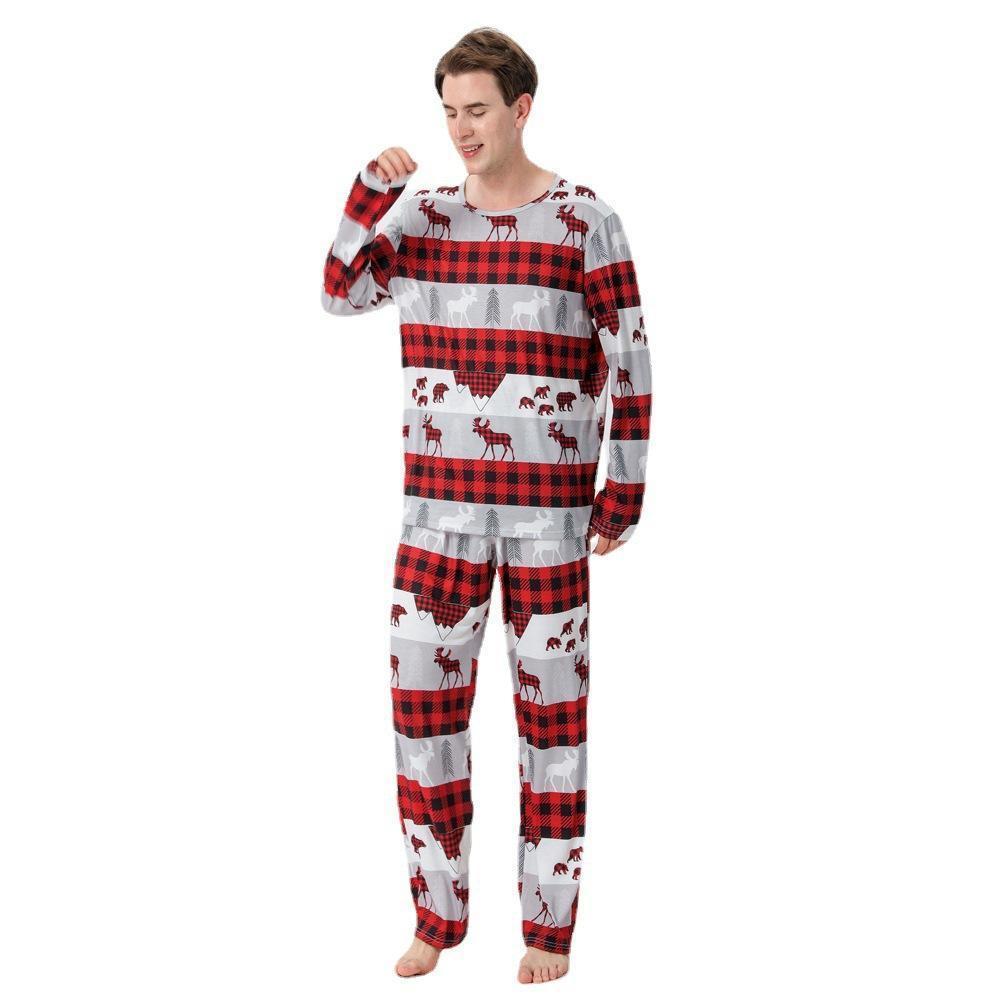 Passende Familien-pyjama-sets Weihnachtsfest-party-nachtwäsche - Grauer Elch - GesichtSocken