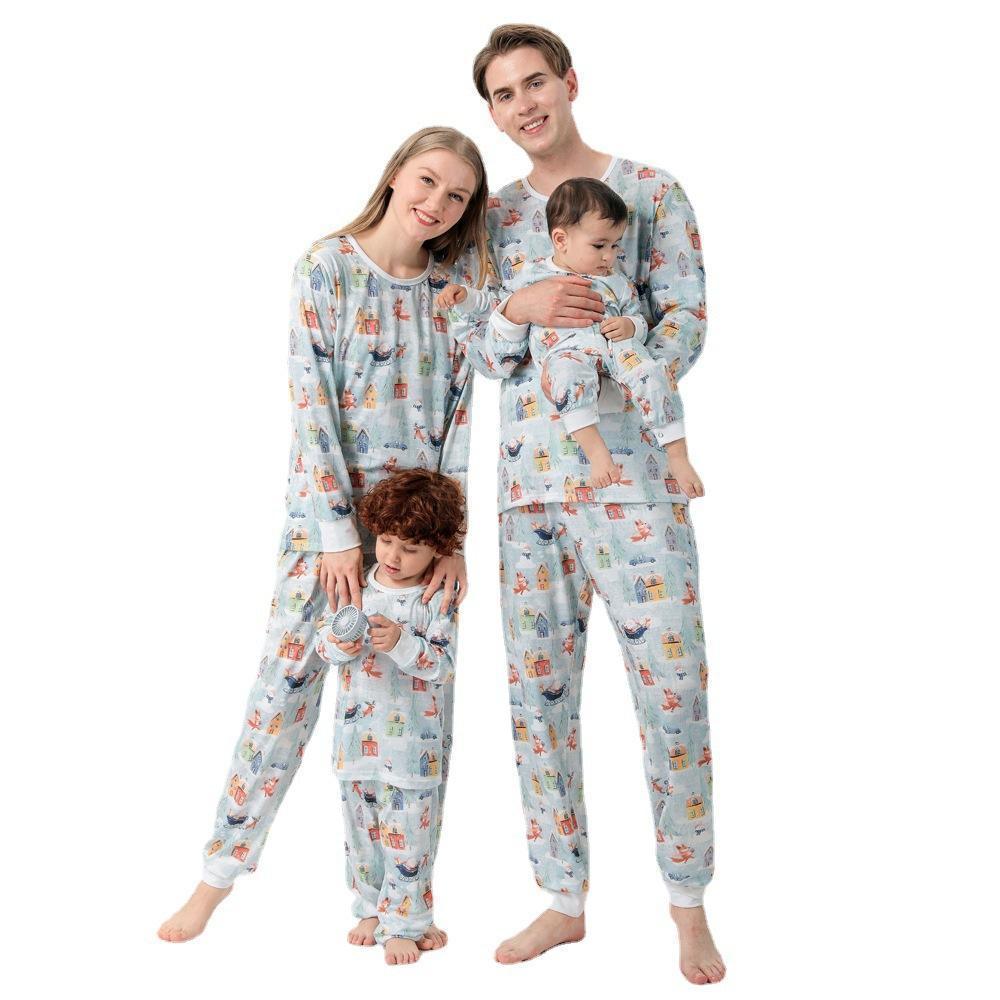 Passende Familien-pyjama-sets Weihnachtsfest-party-nachtwäsche – Schneemann - GesichtSocken