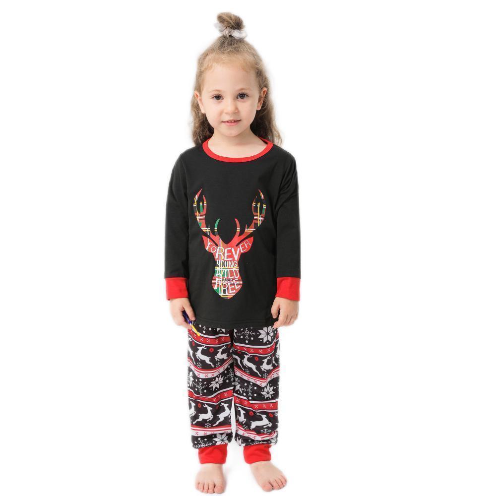 Passende Familien-pyjama-sets Weihnachtsfest-party-nachtwäsche – Schneeflocke-elch - GesichtSocken