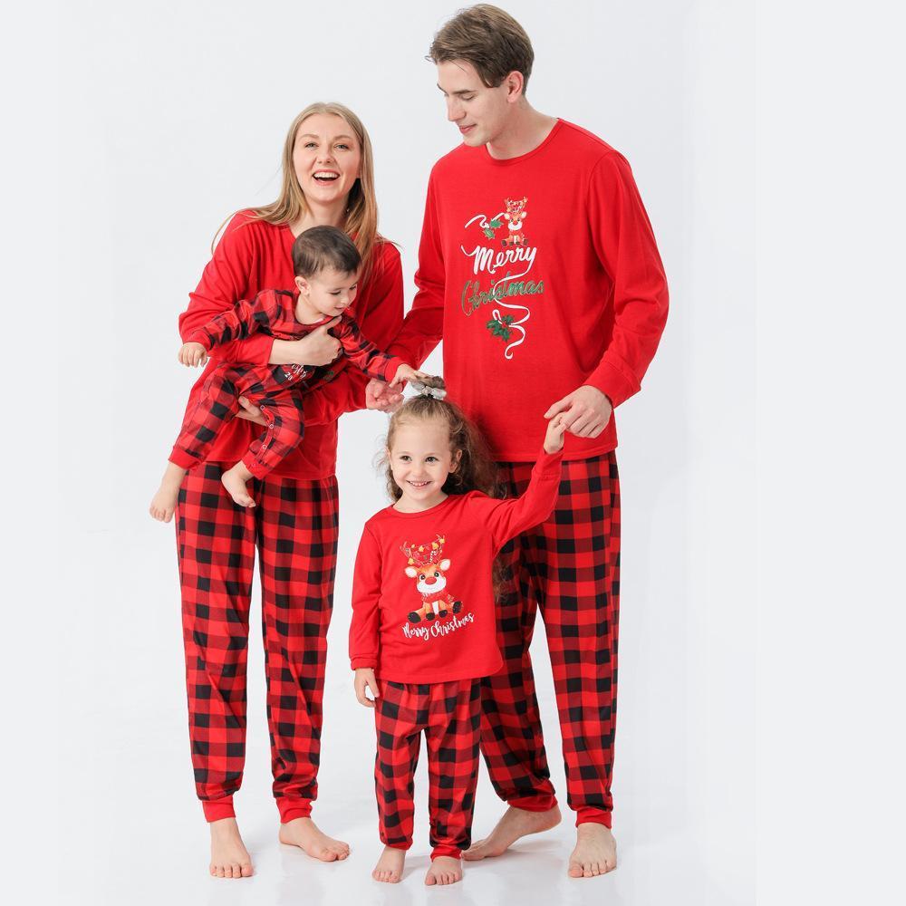 Passende Familien-pyjama-sets Weihnachtsfest-party-nachtwäsche – Weihnachts-pyjama - GesichtSocken