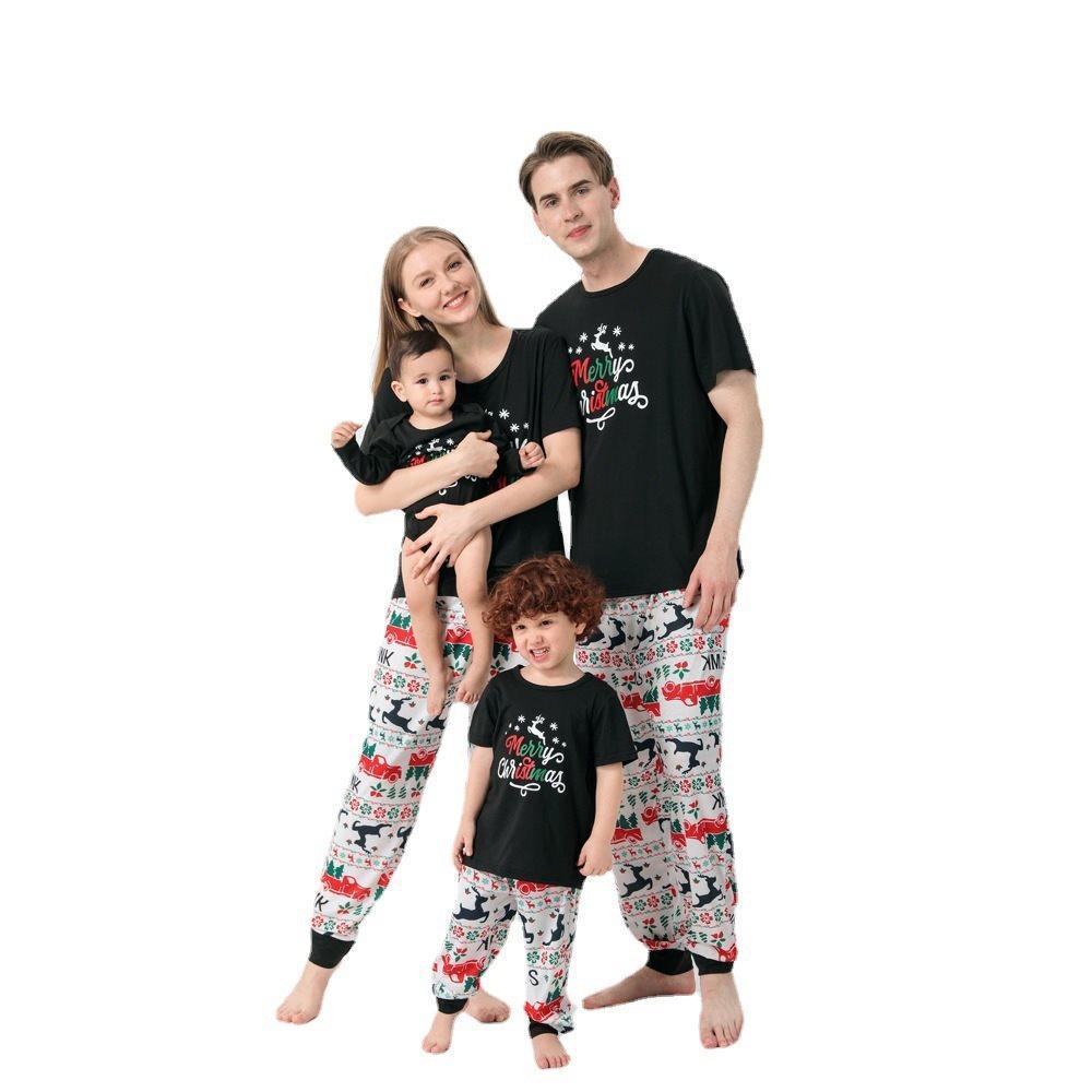 Passende Familien-pyjama-sets Weihnachtsfest-party-nachtwäsche – Weihnachtselch - GesichtSocken