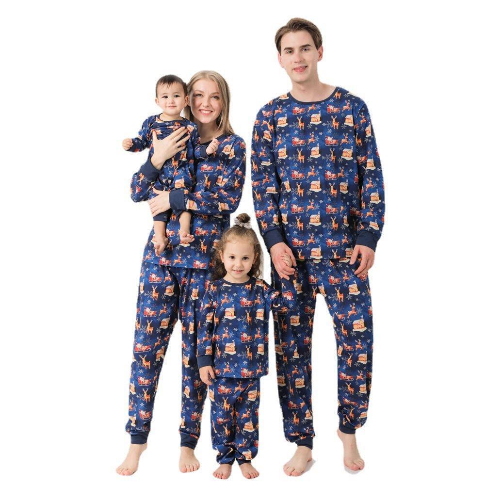 Passende Familien-pyjama-sets Weihnachtsfest-party-nachtwäsche – Schneeflocke Weihnachtsmann - GesichtSocken