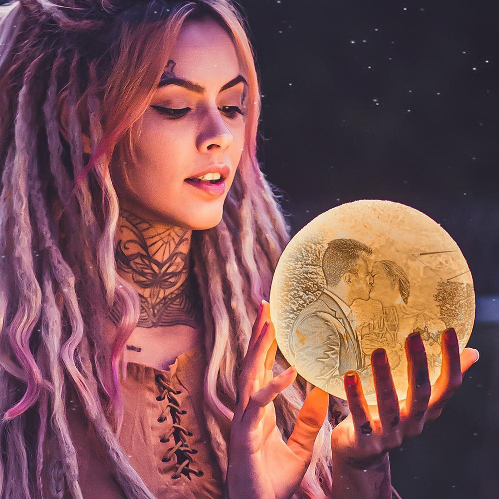 Personalisierte Mondfoto-lampenschirme Als Jubiläumsgeschenke, Individuelle Bilderleuchten & Gravuren, Individueller 3d-druck, Mondlichtmalerei - MyFaceSocksDE