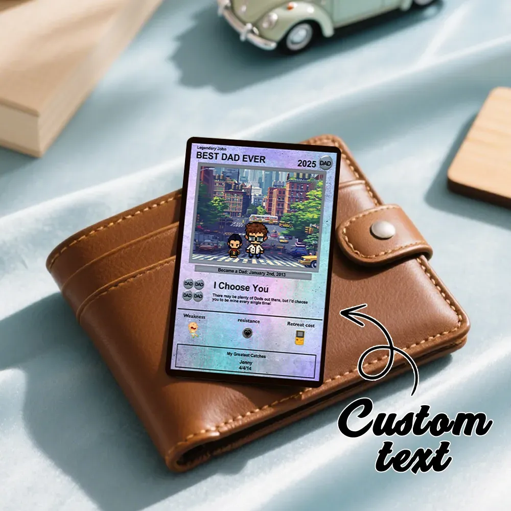 Personalisierte Anime-foto-vatertagskarte, Vatertagsgeschenk Für Opa, Geschenk Für Neuen Opa, Papa-geldbörsenkarte, Superhelden-papa-geschenke, Game-papa-karte - MyFaceSocksDE