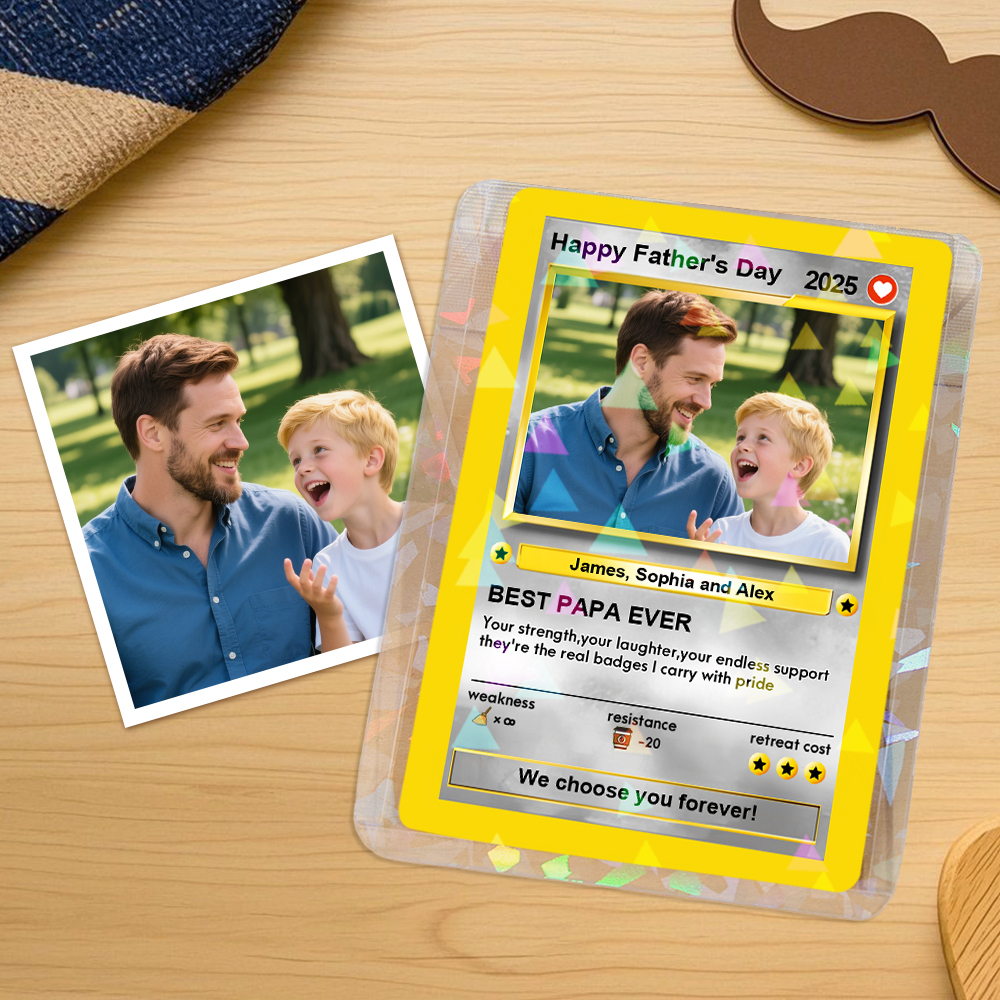 Wir Wählen Sie Für Immer. Individuelle Poke-karte, Vatertagsgeschenk Für Poke-liebende Väter, Geschenk Für Papa - MyFaceSocksDE