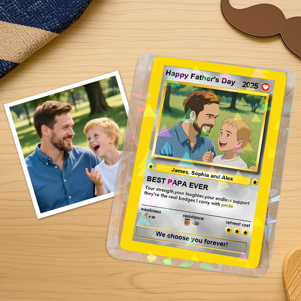 Wir Wählen Sie Für Immer. Individuelle Poke-karte, Vatertagsgeschenk Für Poke-liebende Väter, Geschenk Für Papa - MyFaceSocksDE