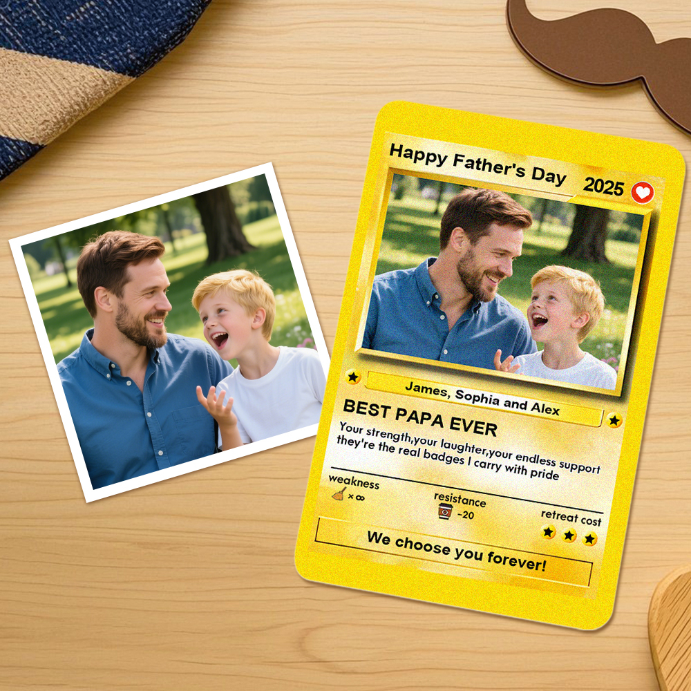 Wir Wählen Sie Für Immer. Individuelle Poke-karte, Vatertagsgeschenk Für Poke-liebende Väter, Geschenk Für Papa - MyFaceSocksDE