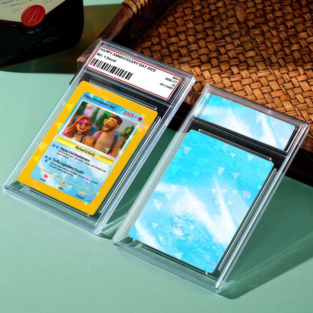 Personalisierte Vater-krawatten-poke-karte, Retro-cartoon-inspiriertes Mini-geschenk Für Papa, Foto-text-poke-karte - MyFaceSocksDE