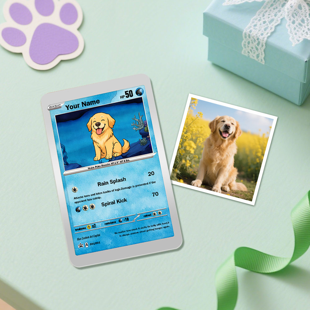 Benutzerdefinierte Anime-karte, Personalisiertes Süßes Geschenk Für Tierliebhaber, Süßes Kartengeschenk - MyFaceSocksDE
