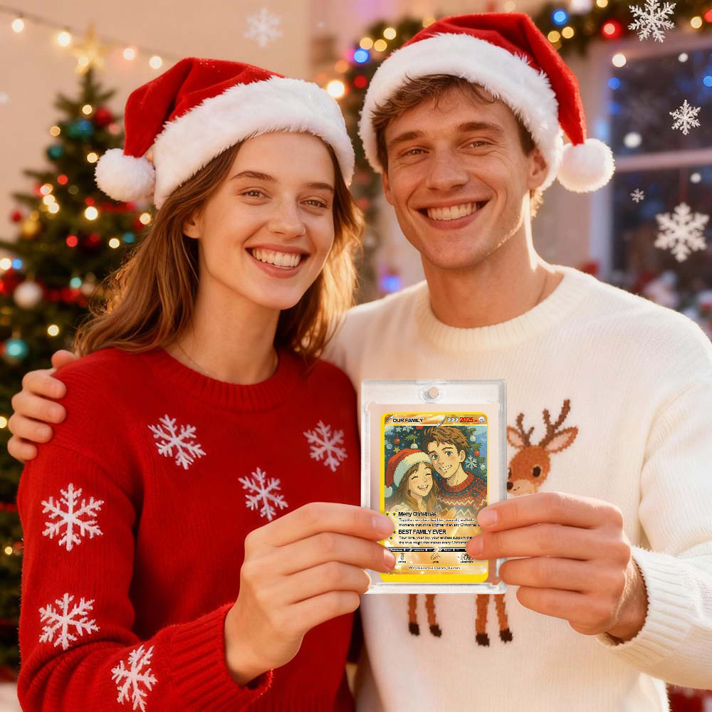 Weihnachtsgeschenk Personalisierte Poke Karte Geschenk Für Familienpaar Individuelle Weihnachtsgeschenkidee - MyFaceSocksDE