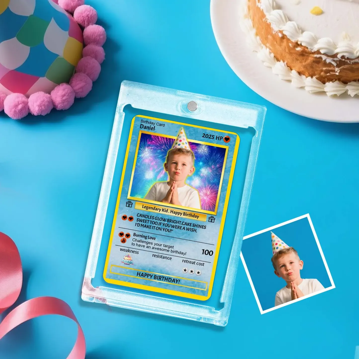 Personalisierte Anime-foto-vatertagskarte, Vatertagsgeschenk Für Opa, Geschenk Für Neuen Opa, Papa-geldbörsenkarte, Superhelden-papa-geschenke, Game-papa-karte - MyFaceSocksDE