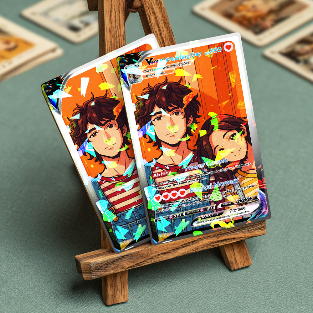 Personalisierte Anime-pärchenkarte – Romantisches Valentinstagsgeschenk Für Paare – Einzigartiges Sammlerstück - MyFaceSocksDE