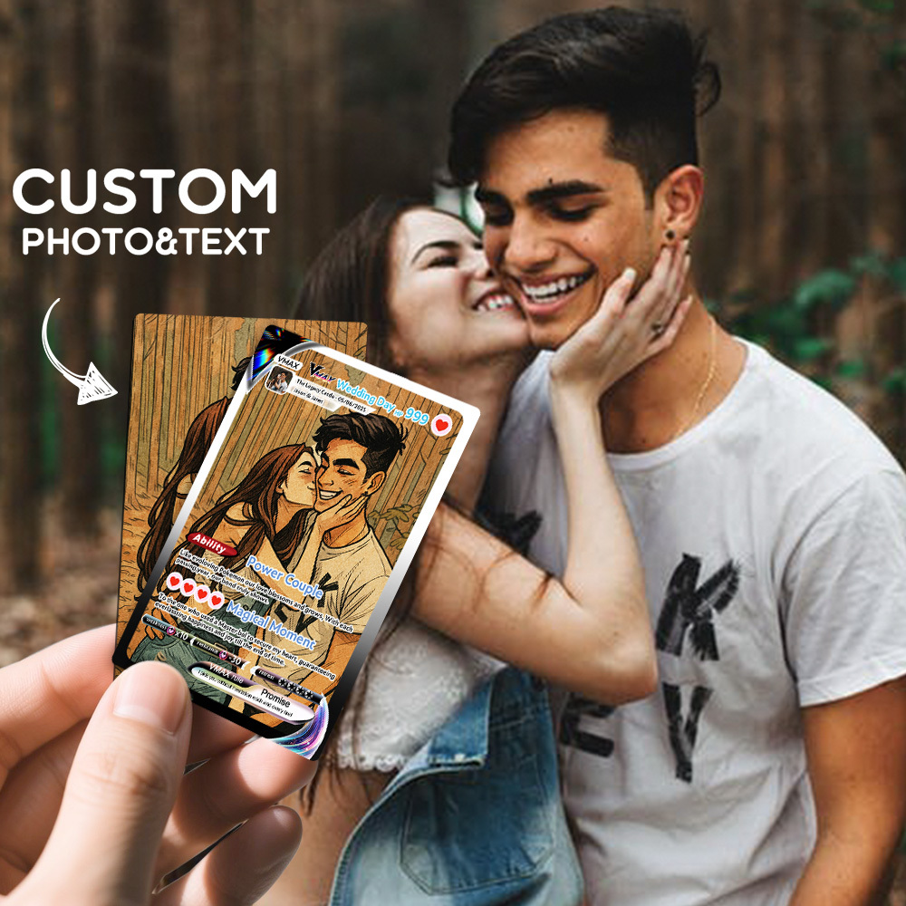 Personalisierte Anime-pärchenkarte – Romantisches Valentinstagsgeschenk Für Paare – Einzigartiges Sammlerstück - MyFaceSocksDE