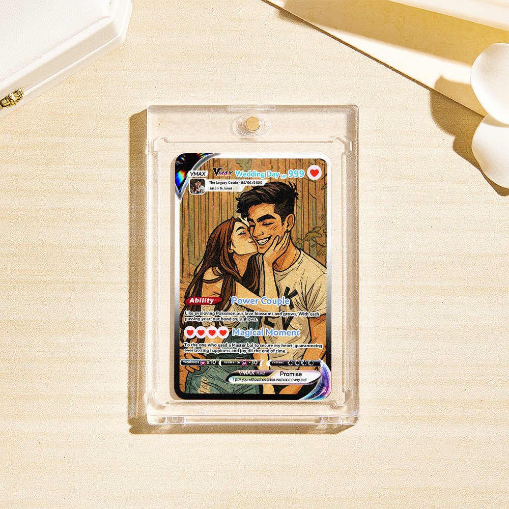 Personalisierte Anime-pärchenkarte – Romantisches Valentinstagsgeschenk Für Paare – Einzigartiges Sammlerstück - MyFaceSocksDE