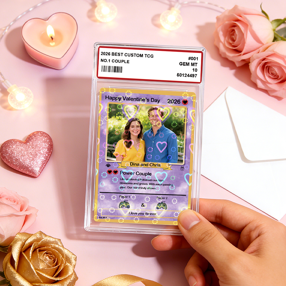 Personalisierte Valentinstagskarte Für Power-paare, Individuelle Jahrestagskarte Im Anime-stil Mit Pärchenfoto, Das Perfekte Valentinstagsgeschenk Für Verliebte - MyFaceSocksDE