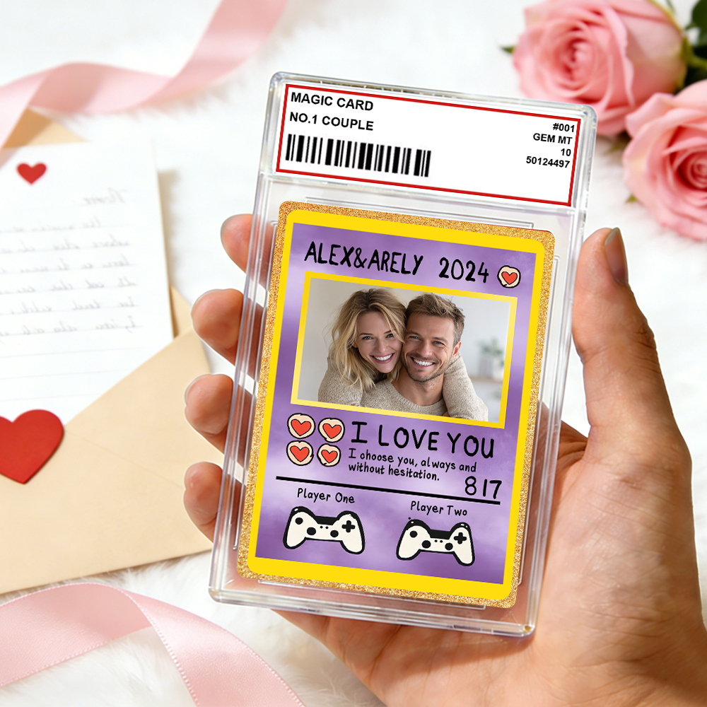 Personalisierte Valentinstagskarte Für Power-paare, Individuelle Jahrestagskarte Im Anime-stil Mit Pärchenfoto, Das Perfekte Valentinstagsgeschenk Für Verliebte - MyFaceSocksDE