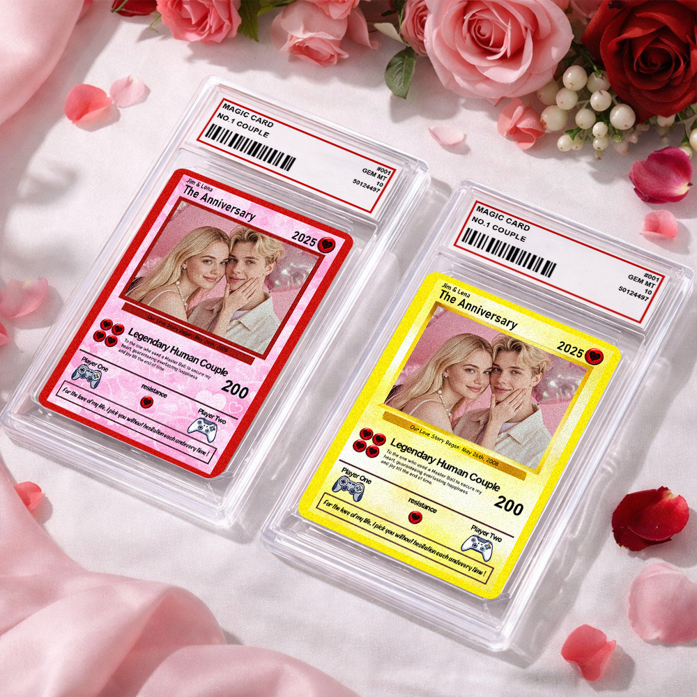 Personalisierte Valentinstagskarte Für Power-paare, Individuelle Jahrestagskarte Im Anime-stil Mit Pärchenfoto, Das Perfekte Valentinstagsgeschenk Für Verliebte - MyFaceSocksDE