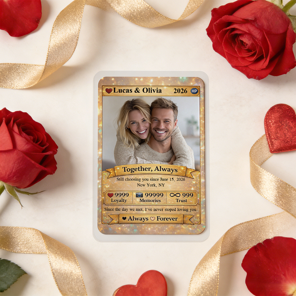 Personalisierte Valentinstagskarte Für Power-paare, Individuelle Jahrestagskarte Im Anime-stil Mit Pärchenfoto, Das Perfekte Valentinstagsgeschenk Für Verliebte - MyFaceSocksDE