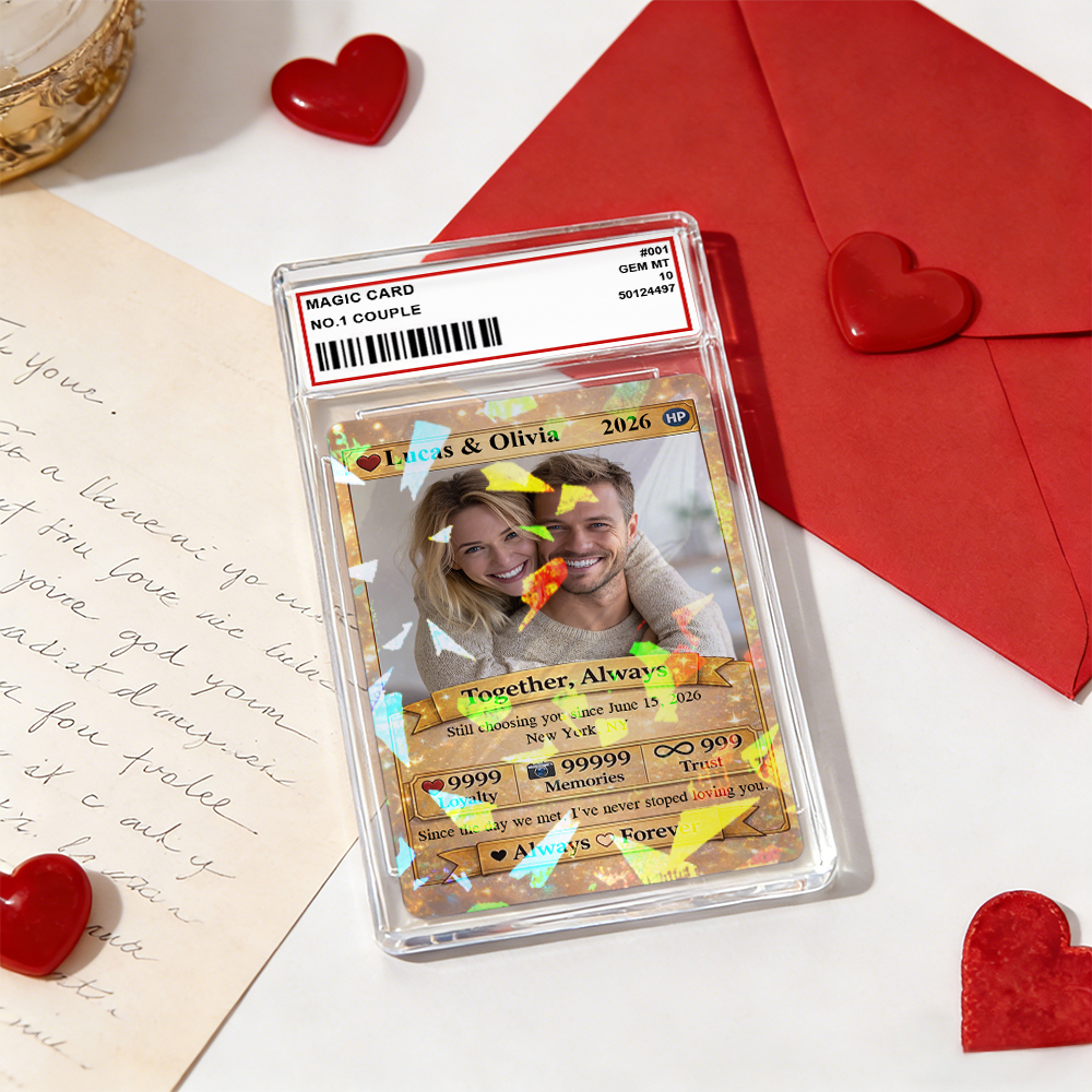 Personalisierte Valentinstagskarte Für Power-paare, Individuelle Jahrestagskarte Im Anime-stil Mit Pärchenfoto, Das Perfekte Valentinstagsgeschenk Für Verliebte - MyFaceSocksDE