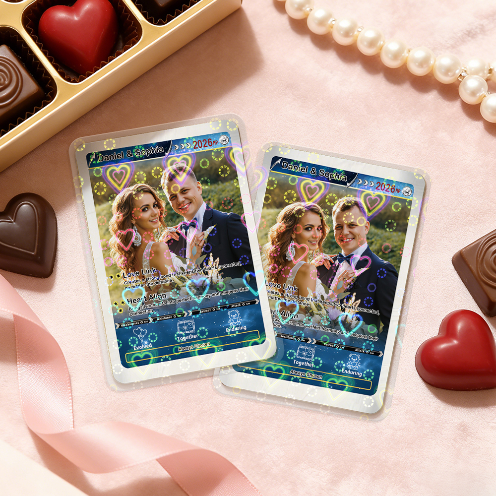 Personalisierte Valentinstagskarte Für Power-paare, Individuelle Jahrestagskarte Im Anime-stil Mit Pärchenfoto, Das Perfekte Valentinstagsgeschenk Für Verliebte - MyFaceSocksDE