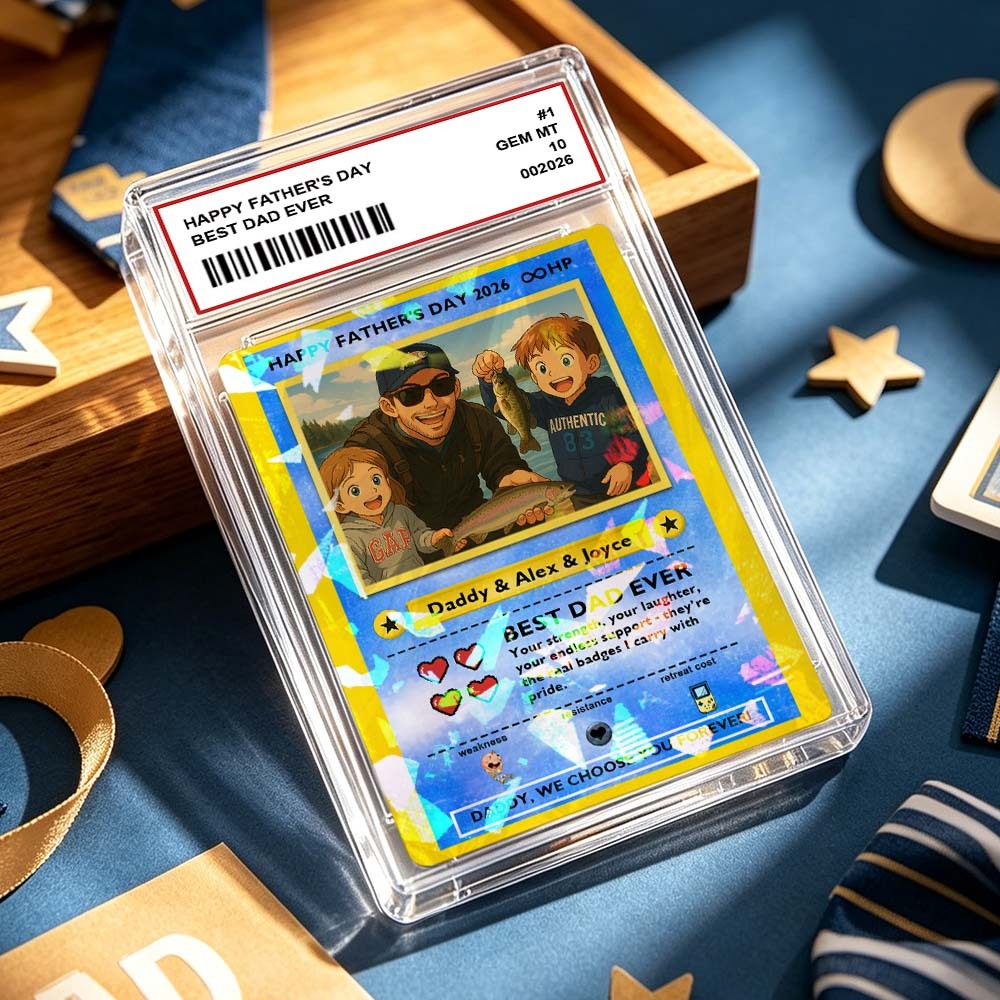 Benutzerdefinierte Legendäre Papa-Liebes-Sammelkarte – Individuelles Foto-Vatertagsgeschenk Für Papa, Einzigartige Sammelkarte Im TCG-Stil - MyFaceSocksDE