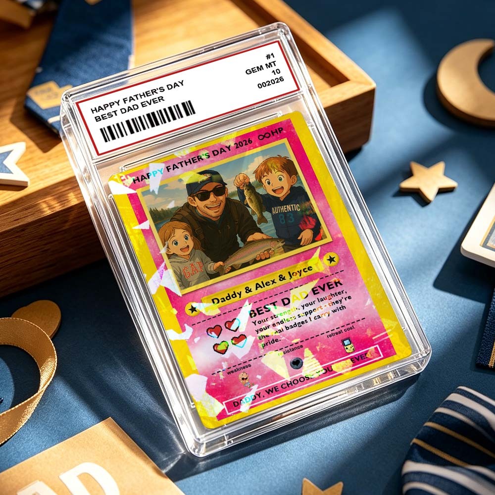 Benutzerdefinierte Legendäre Papa-Liebes-Sammelkarte – Individuelles Foto-Vatertagsgeschenk Für Papa, Einzigartige Sammelkarte Im TCG-Stil - MyFaceSocksDE