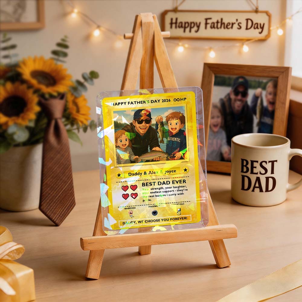 Benutzerdefinierte Legendäre Papa-Liebes-Sammelkarte – Individuelles Foto-Vatertagsgeschenk Für Papa, Einzigartige Sammelkarte Im TCG-Stil - MyFaceSocksDE
